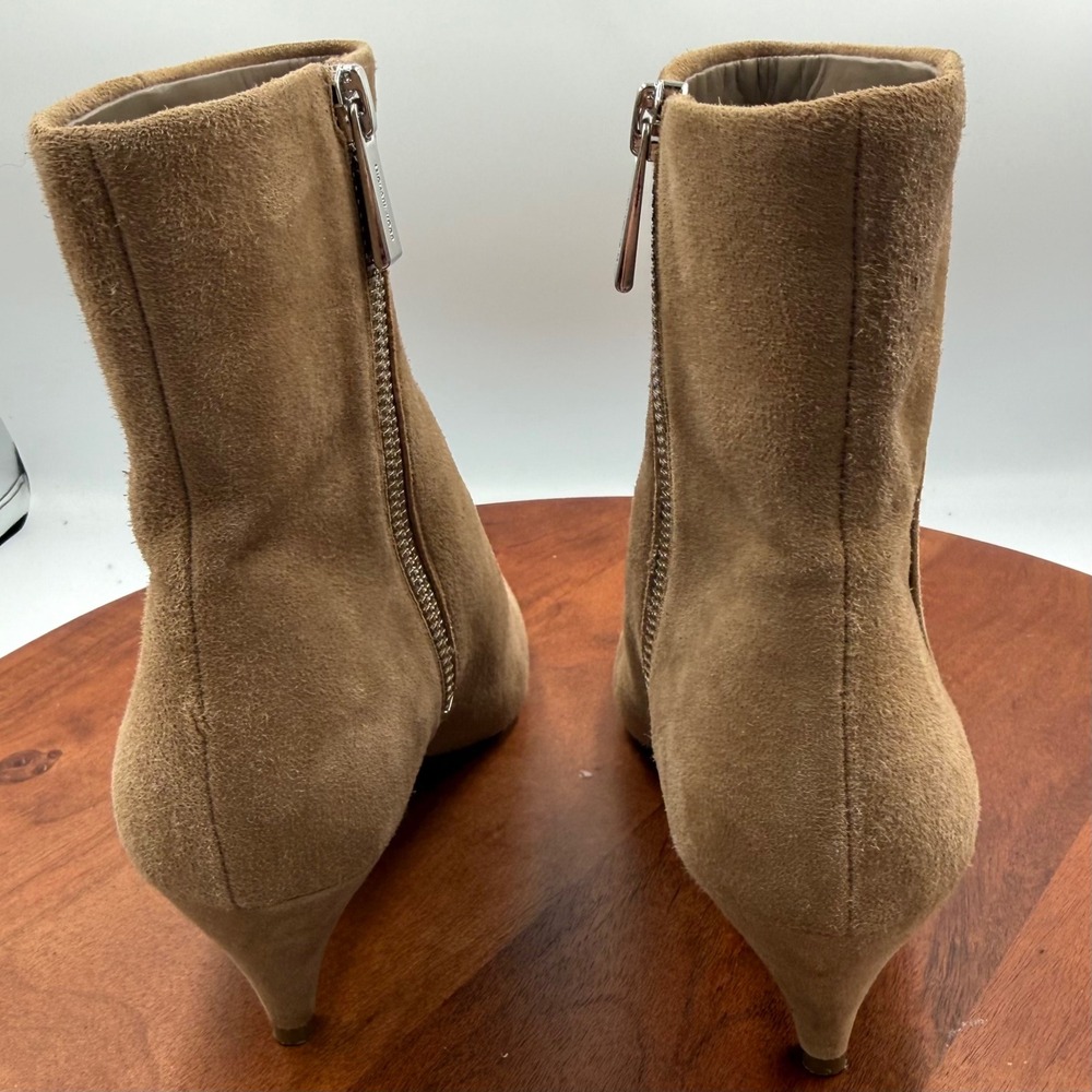 Michael Kors Tan Suede Pointed Toe Kitten Heel Ankle Bootie Women 6 Chic Classic - Picture 5 of 11